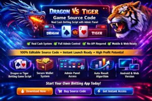 🔥 Dragon vs Tiger Game Source Code – Real Cash Betting Script with Admin Panel (2026)