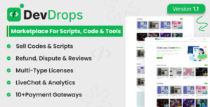 DevDrops Marketplace Script – Multi Vendor Code Selling Platform (Laravel + Admin Panel + Digital Store)